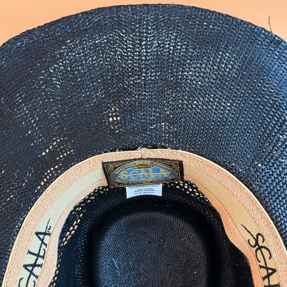 SCALA by Dorfman Unisex Black Straw Cowboy style Hat size large/Xlarge - Picture 6 of 16